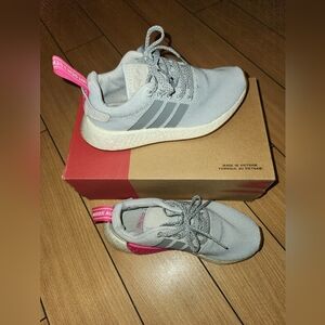 Adidas Light Gray and Pink 3 Striples Running Shoes LVL 029002 US Women's 5.5